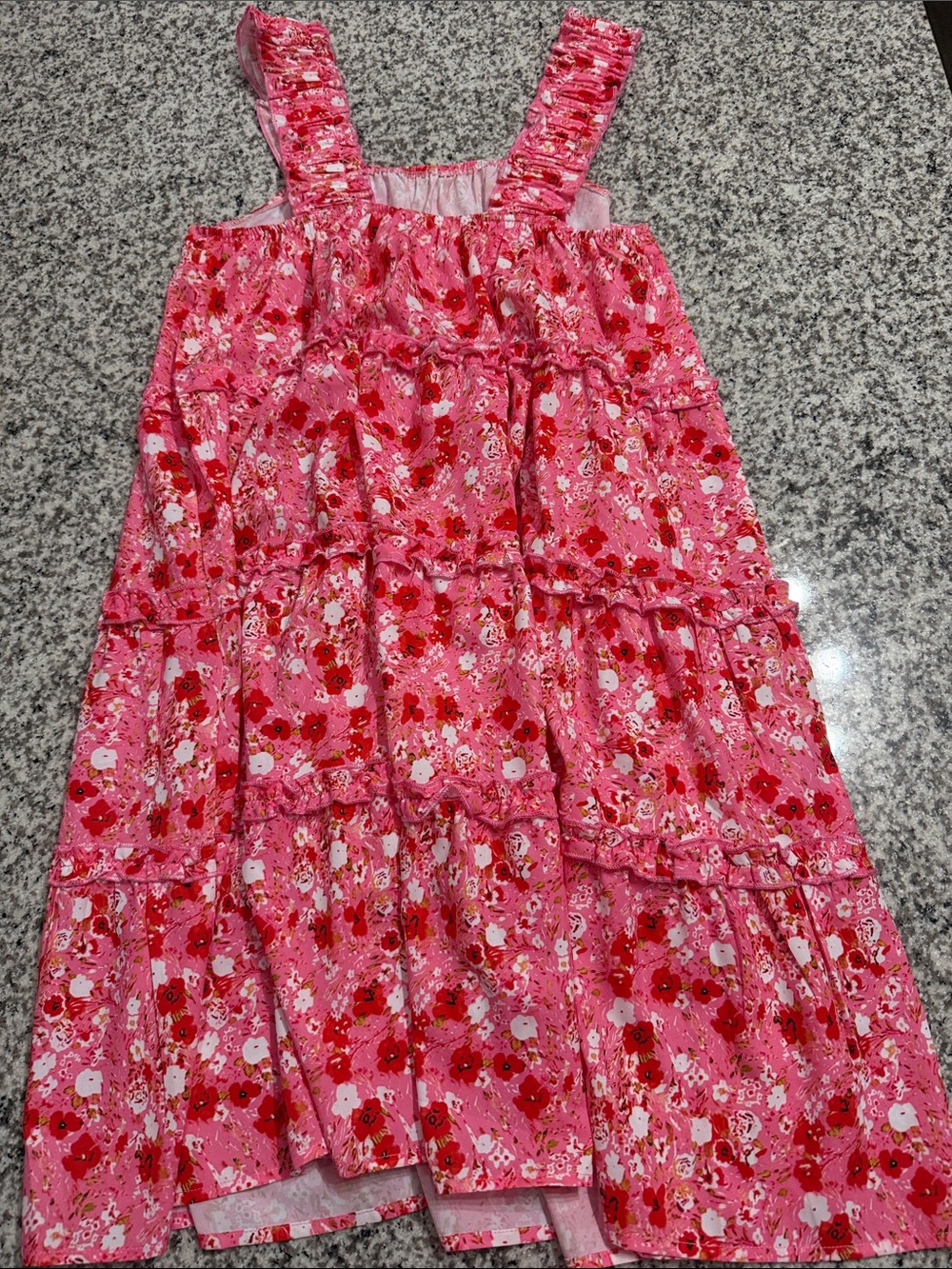 Pink Floral Tiered Sundress